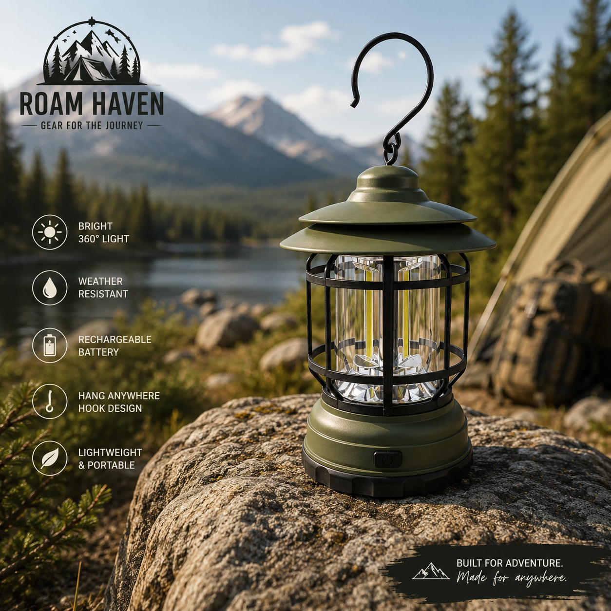 Outdoor Revolving Rechargeable Lantern