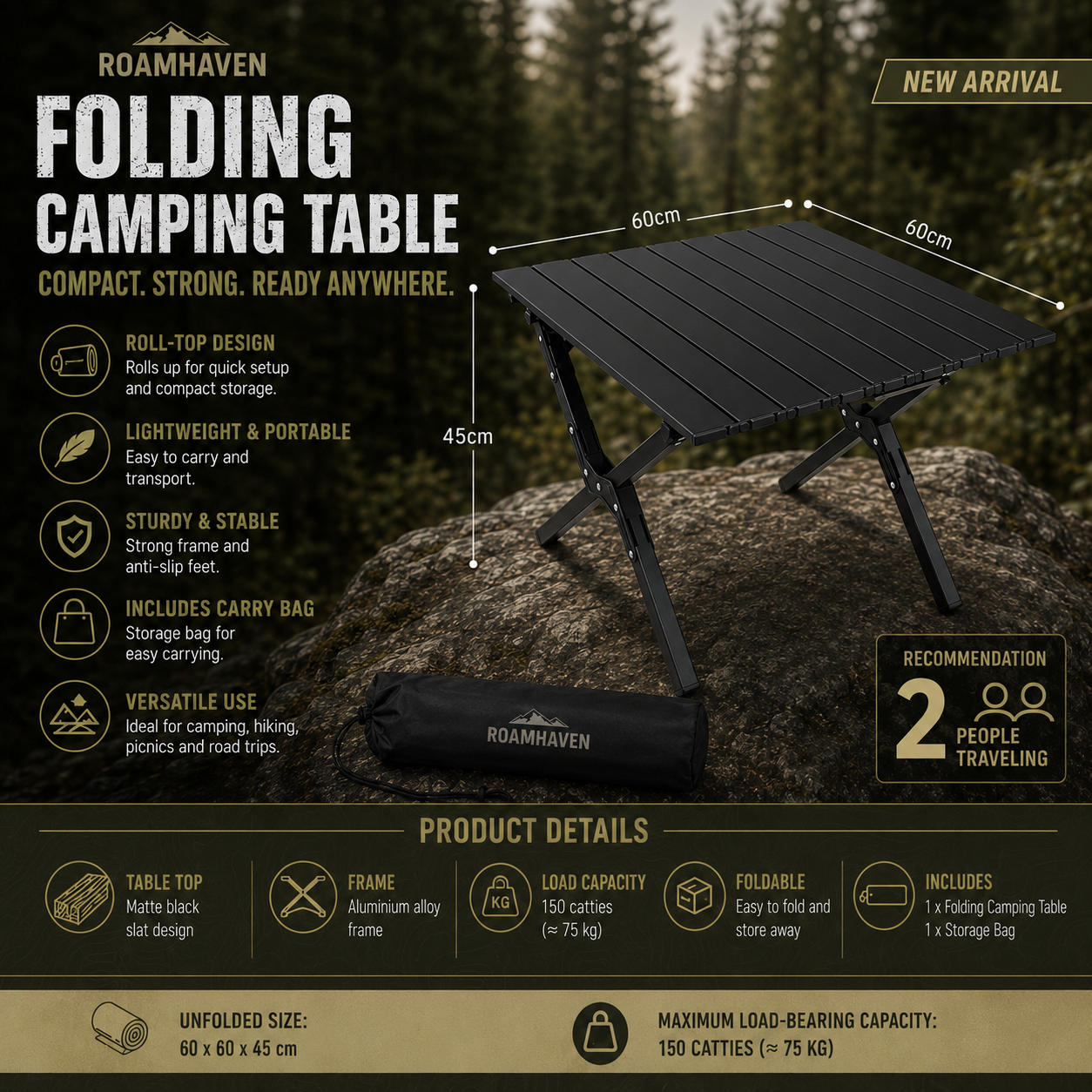 Carbon Steel Folding Table