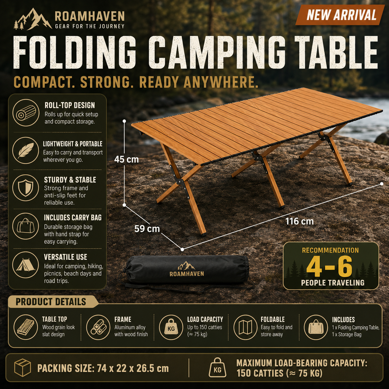 Carbon Steel Folding Table