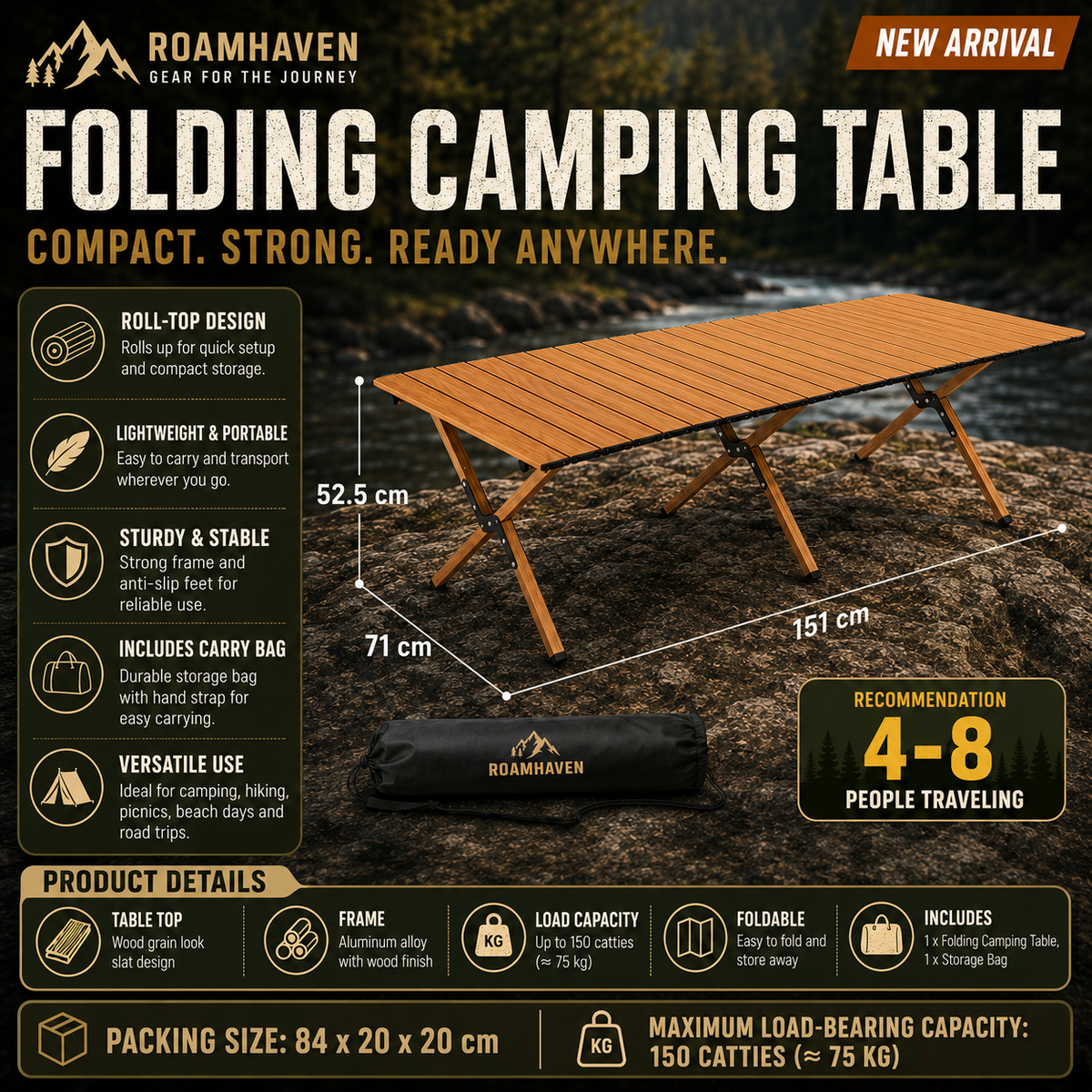 Carbon Steel Folding Table