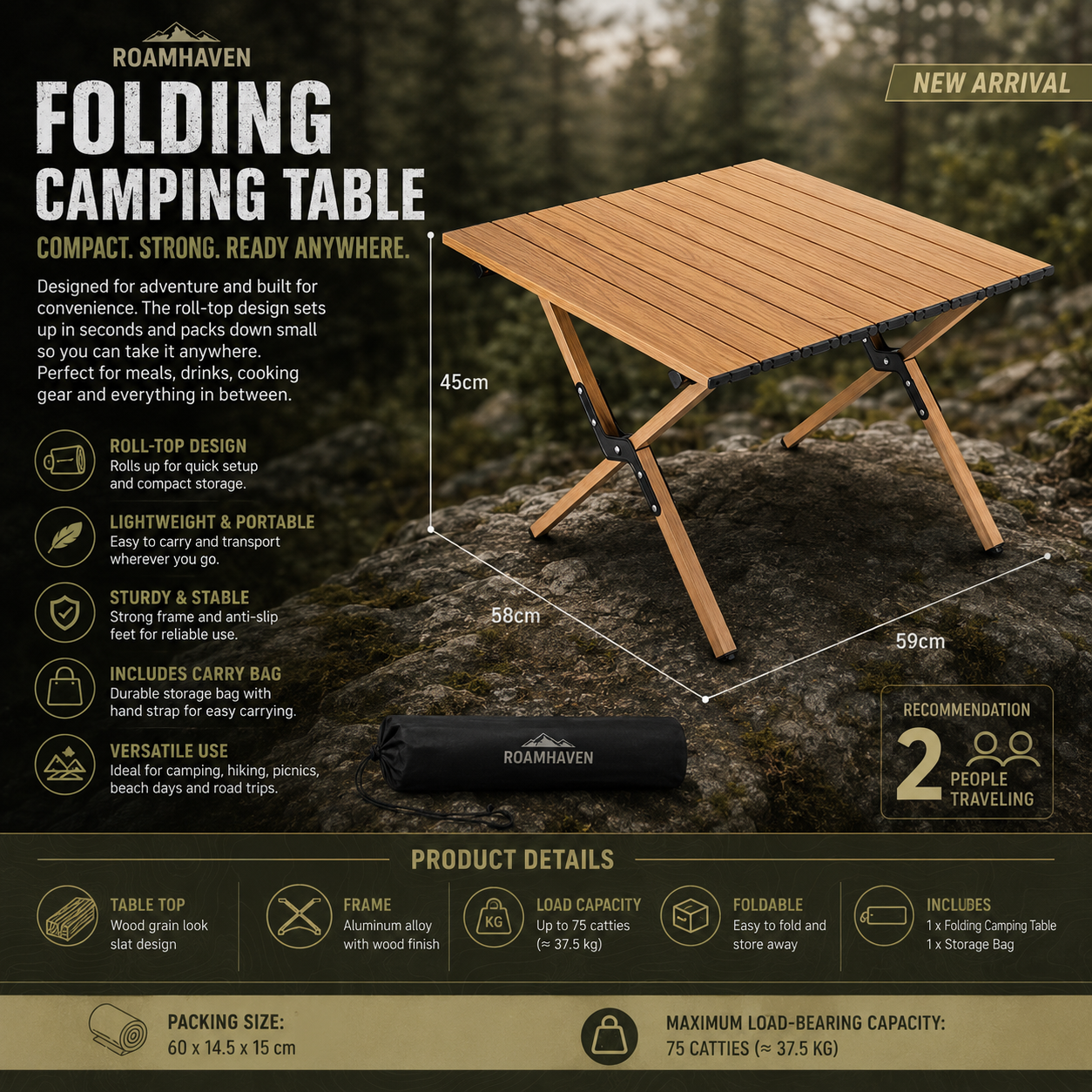 Carbon Steel Folding Table