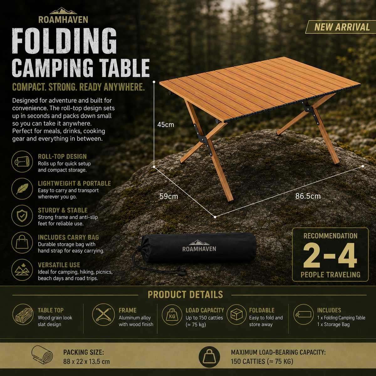 Carbon Steel Folding Table