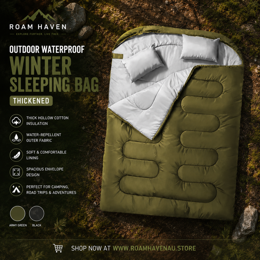 Outdoor Waterproof Winter Sleeping Bag - Thickened