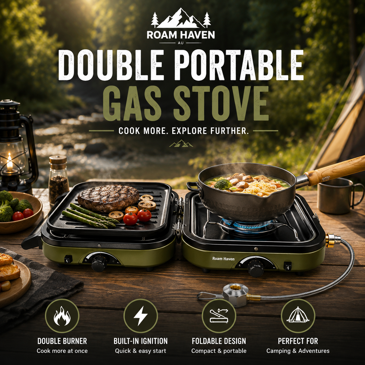 Roam Haven Double Portable Gas Stove
