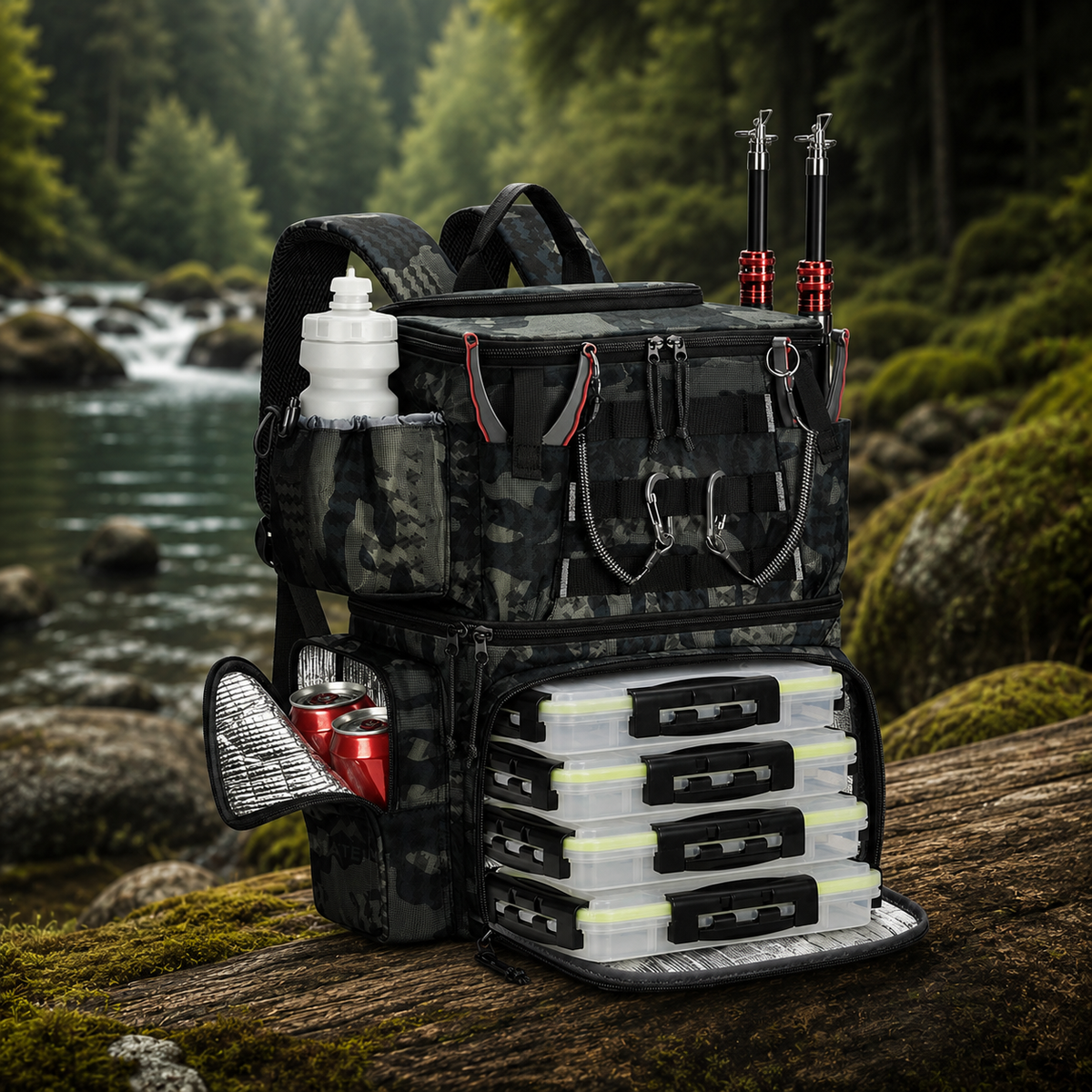 Rugged Waterproof Fishing Backpack