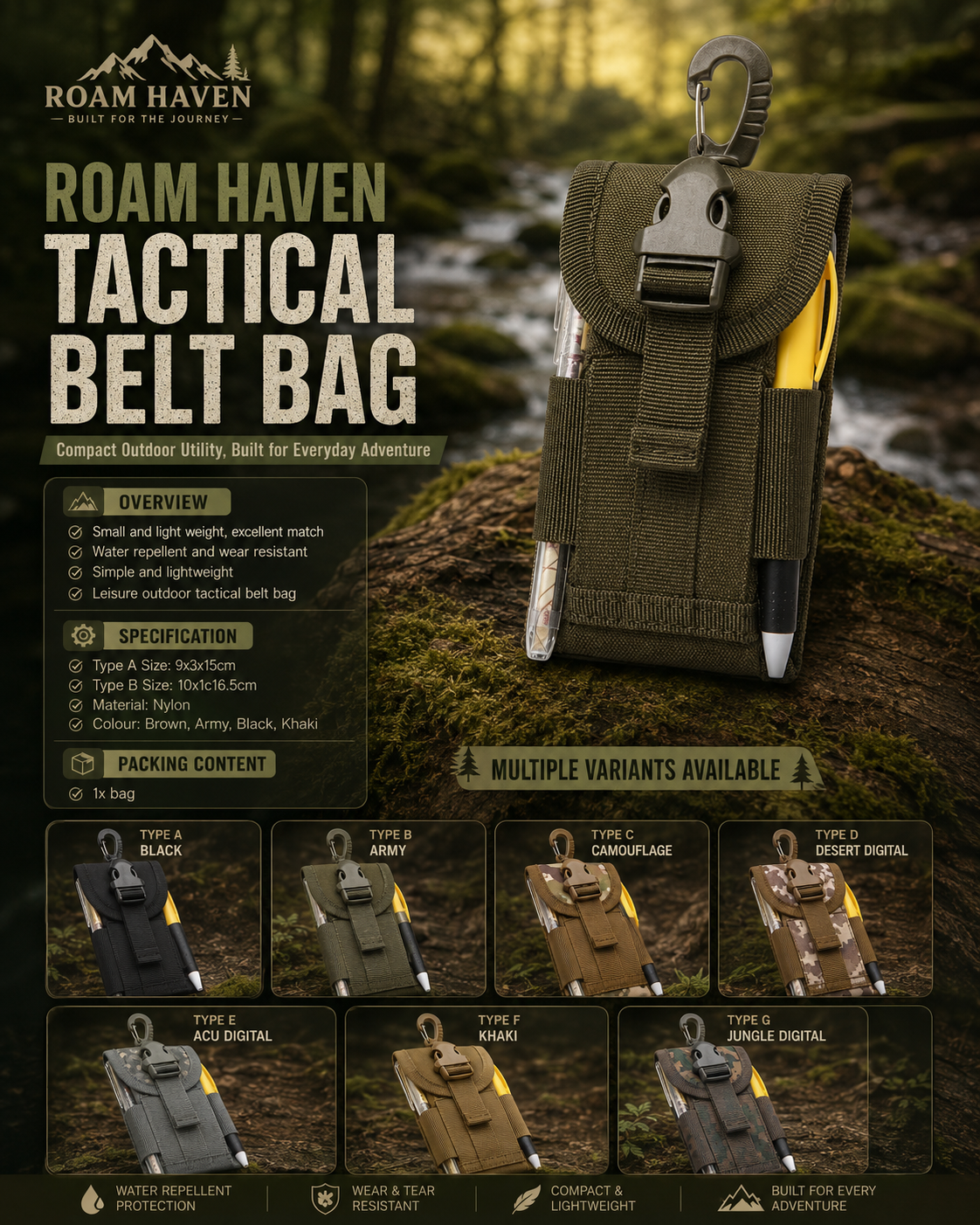 Small Tactical Belt Bag
