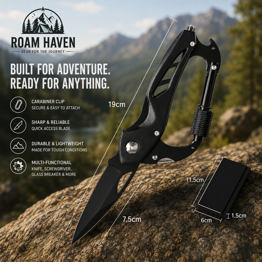 Multi-functional Carabiner Folding Knife